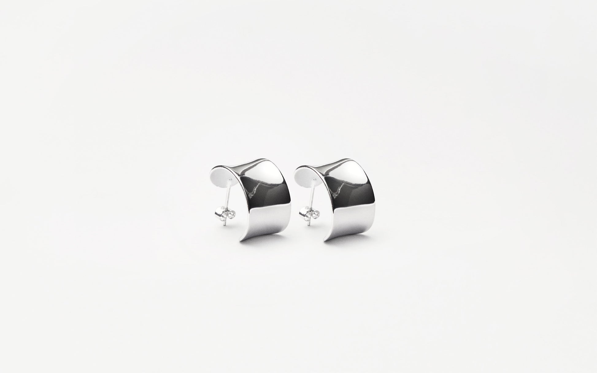 Arc Earrings II silver detail handcrafted Stockholm