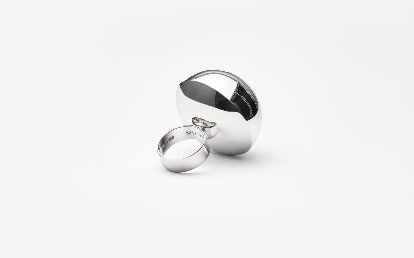 Hemisphere Ring - Handcrafted Sterling Silver MH 925
