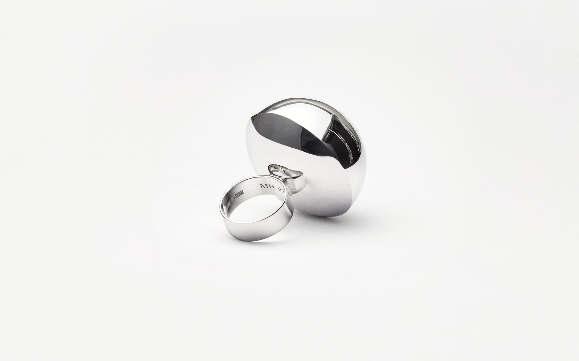 Hemisphere Ring - Handcrafted Sterling Silver MH 925
