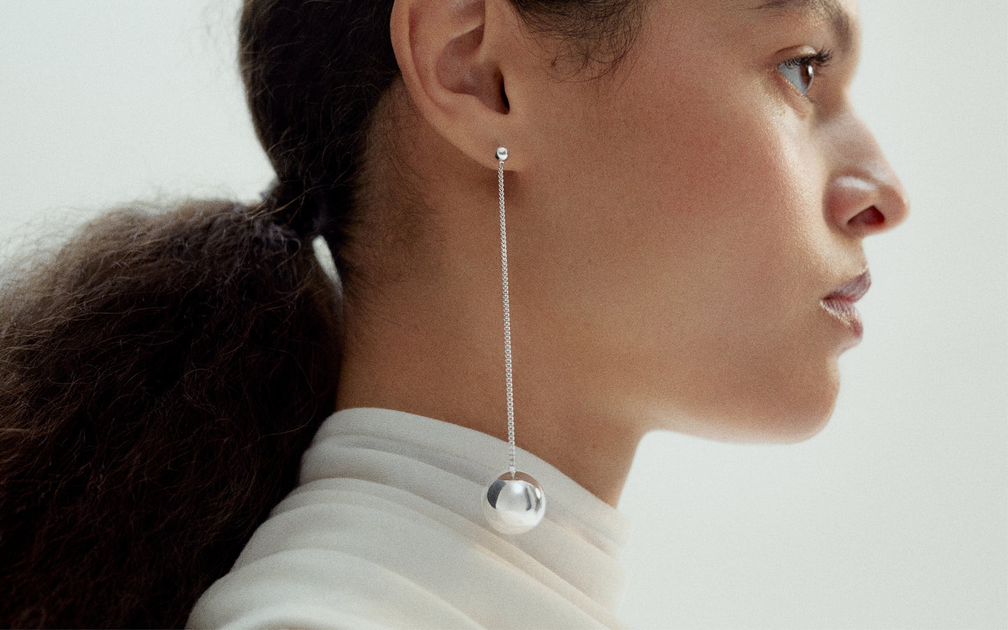 MH 925 Pendulum Earring II recycled sterling silver minimalist design